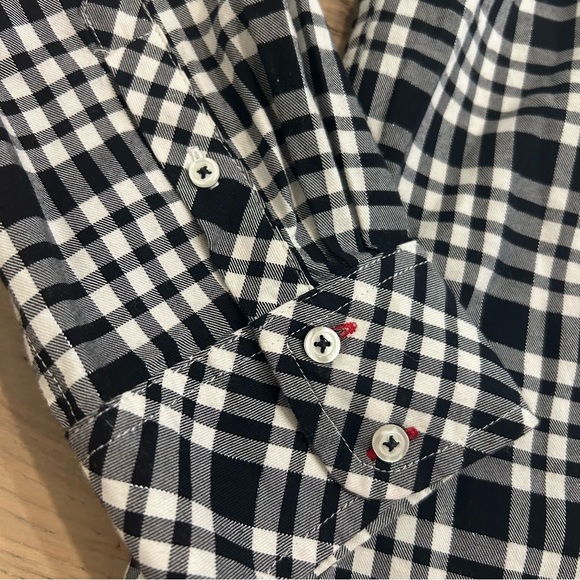 Talbots Plaid Check Metallic thread Button Down Shirt - Picture 7 of 9